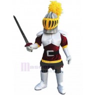 White and Red Ancient Roman Knight Mascot Costume People