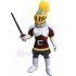 Blanc et rouge Romain antique chevalier Costume de mascotte Gens