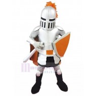 Well-equipped White British Knight Mascot Costume People