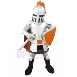 Well-equipped White British Knight Mascot Costume People