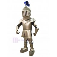 Medieval British Knight Mascot Costume in Silver Armor People