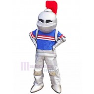 Knight Mascot Costume in Blue T-shirt People
