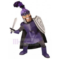 Silver and Blue Roman Knight Mascot Costume People
