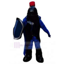 Cuirassier Knight Mascot Costume with Black Armor People