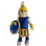 Bleu et jaune spartiate troyen chevalier Costume de mascotte Gens