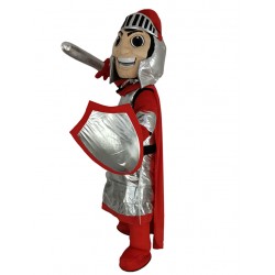 Strong Spartan Silver Mascot Costume People