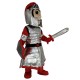 Smiling Silver Knight Mascot Costume People