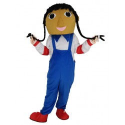 Cowgirl with Long Braids Mascot Costume