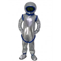 Disfraz de mascota de astronauta plateado personas