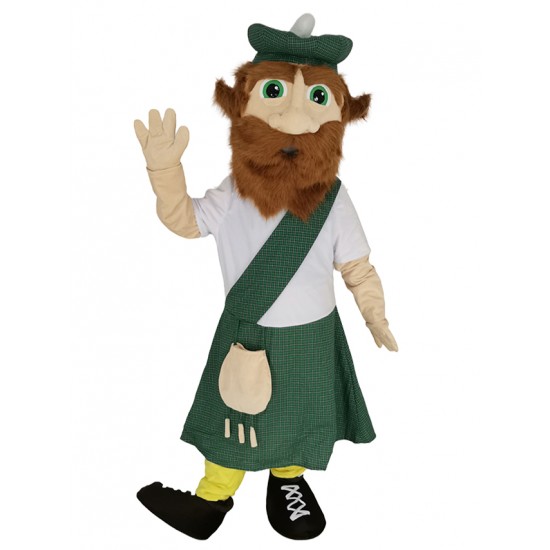 Highlander con disfraz de mascota de falda de tartán del clan Henderson