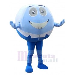 Round Blue Snowman Mascot Costume Cartoon