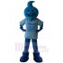 Bonhomme de neige bleu souriant Mascotte Costume Dessin animé