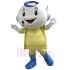 Cute Snowman Telephone Operator Mascot Costume Cartoon