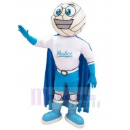 Netter Schneemann Maskottchen-Kostüm mit blauem Umhang