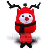 Red Clothes Snowman Mascot Costume Cartoon