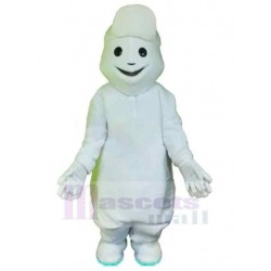 Joyeux bonhomme de neige blanc Mascotte Costume Dessin animé