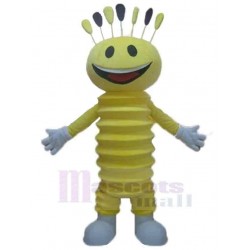 Muñeco de nieve alegre amarillo Disfraz de mascota Dibujos animados