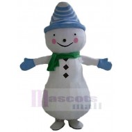 Monigote de nieve Disfraz de mascota con Bufanda Verde