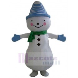 Monigote de nieve Disfraz de mascota con Bufanda Verde
