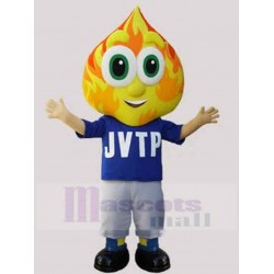 Snowman Mascot Costume with Flame-Shaped Head