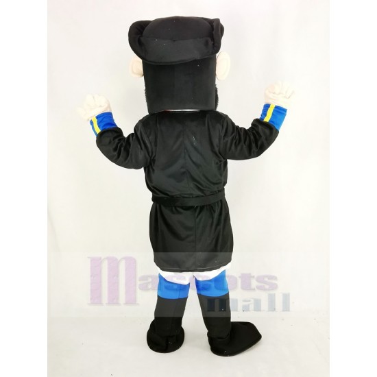 Beard Pirate Mascot Costume in Blue Coat People