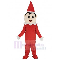 Red Elf Pinocchio Christmas Boy Mascot Costume