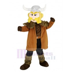 Thor the Giant Viking Mascot Costume in Blue Pants People