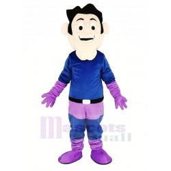Héros de Superman Costume de mascotte en manteau violet et bleu Gens