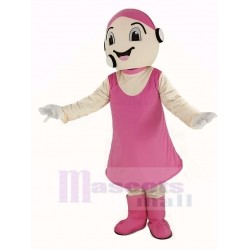 Kundendienstvertretung Maskottchen Kostüm im rosa Kleid