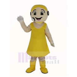 Customer Service Representative Mascot Costume in Yellow Dress
