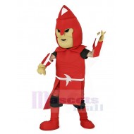 rouge Titan Spartiate Costume de mascotte Gens