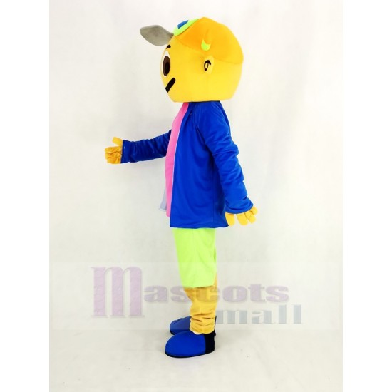 Casquette Garçon Costume de mascotte en manteau bleu Gens