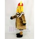 Thor the Giant Viking Mascot Costume with Red Hat People