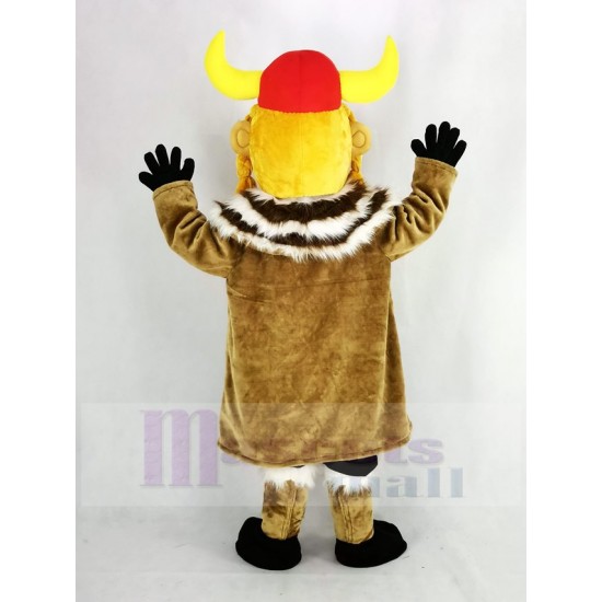 Thor le Viking géant Costume de mascotte avec le chapeau rouge Gens