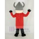 Verrückter Wikinger Maskottchen Kostüm mit rotem Mantel Menschen