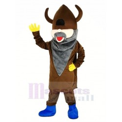 Viking fou Costume de mascotte avec Chaussures bleu roi Gens