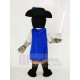 Cavalier rapide Costume de mascotte avec manteau bleu Gens
