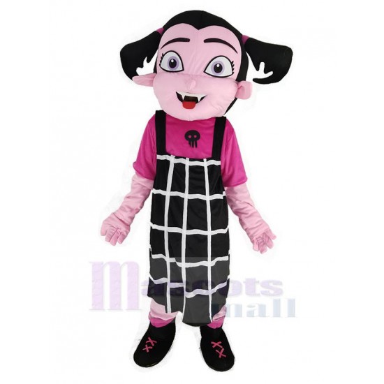 Vampire Girl Mascot Costume with Dress
