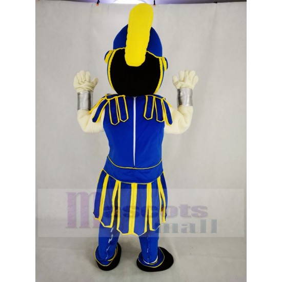 Bleu et jaune Titan Spartiate Costume de mascotte Gens