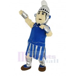 Dark Blue Titan Spartan Sparty Mascot Costume with Silver Helmet