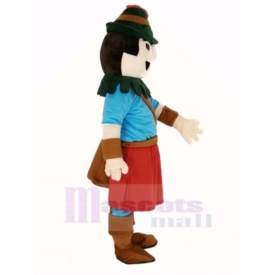 Robin Hood Mascot Costume in Red Hat People