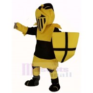 Schwarz und Gelb Ritter Maskottchen Kostüm Menschen