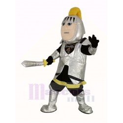 Silver Knight Mascot Costume Adult