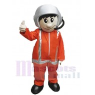 Orange mignonne Garçon pilote Costume de mascotte Gens