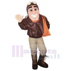 Plane Pilot Mascot Costume in Warm Jacket People