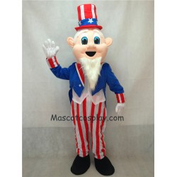 Neuer Uncle Sam Patriotic Maskottchen-Kostüm mit Hut