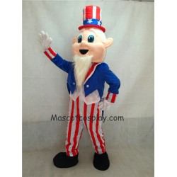Neuer Uncle Sam Patriotic Maskottchen-Kostüm mit Hut